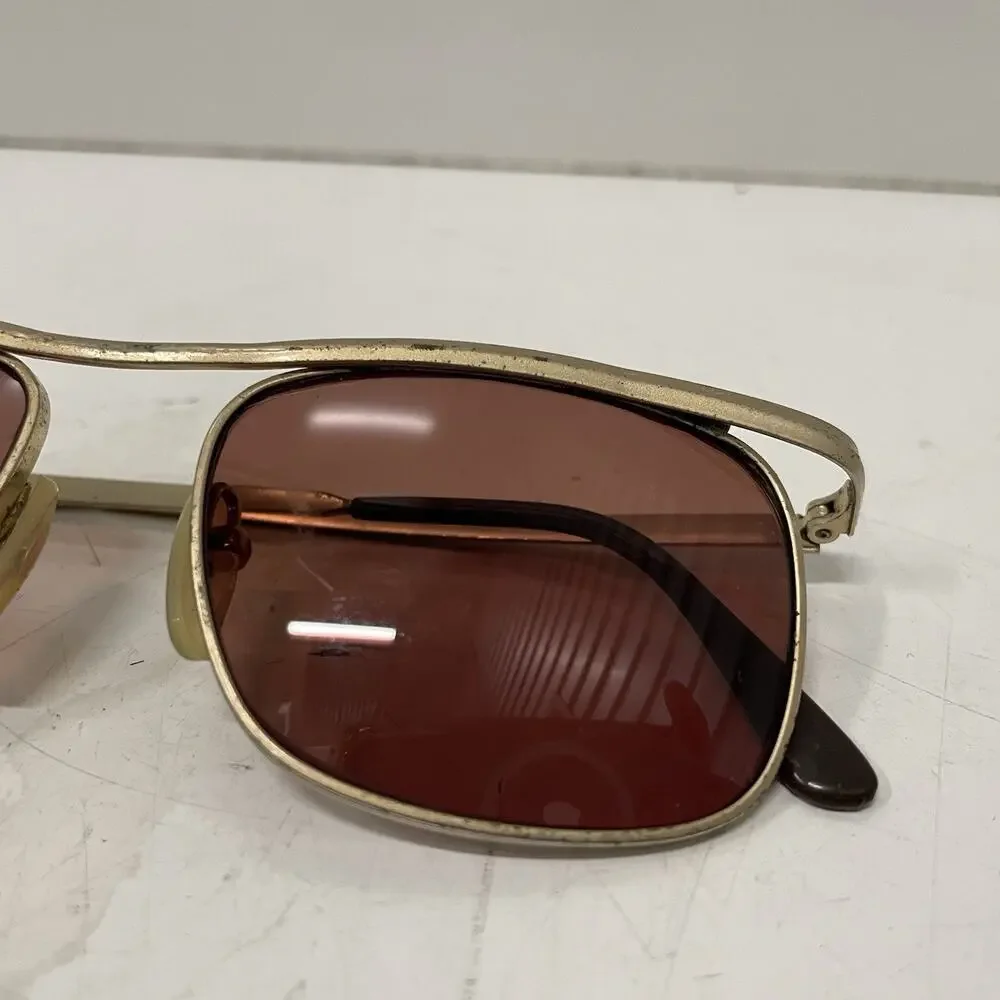 VTG 80’s Revo Malibu Sunglasses 989/005 Gold Plate Frame NASA Lens Tech Japan